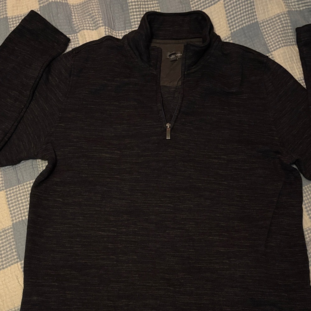 Van Heusen Men's Dark Gray Zip-Up Sweater